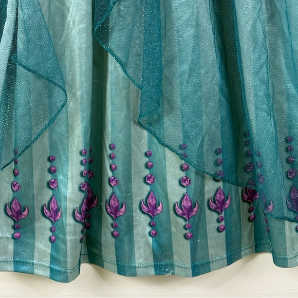 Disney Frozen II Anna Dress Toddler Girls 4T Teal Princess Costume Excellent - Picture 5 of 8